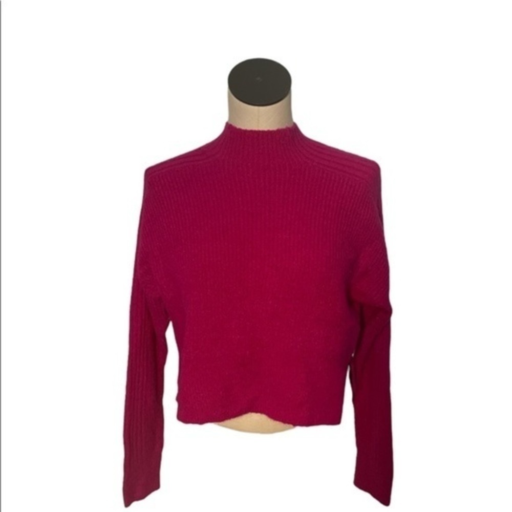 Eloide cropped women’s sweater pink long sleeve NWT SZ XS